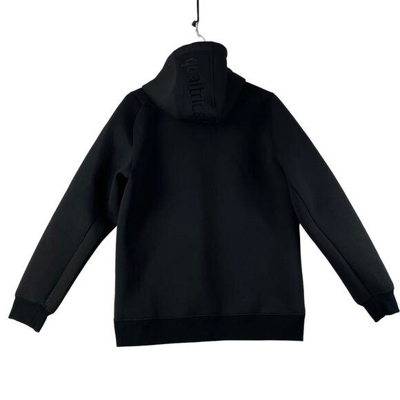 Qualtrics Soft Shell Jacket Black Men's SZ L Pockets Zip Front Hooded EUC - Picture 2 of 11
